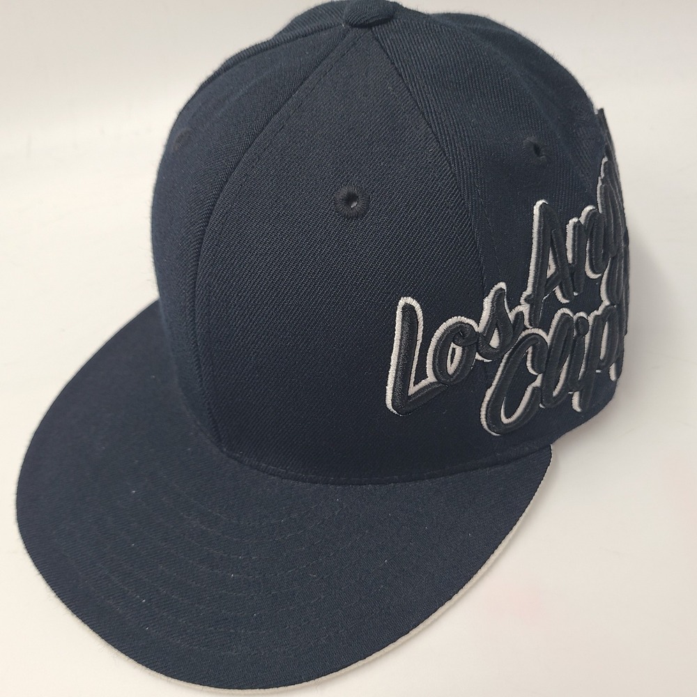 Los Angeles Clippers Hat Fitted 7 1/4 Adidas Black White NBA Wool Blend Script